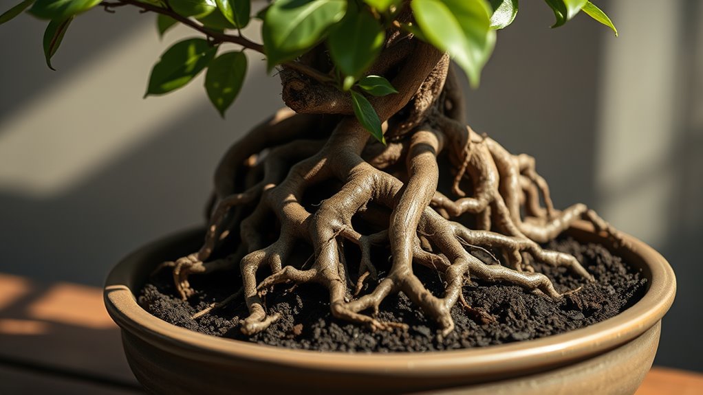 bonsai roots tightly confined