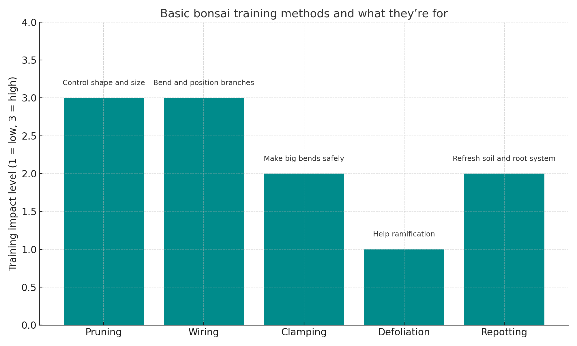 bonsai training methods chart
