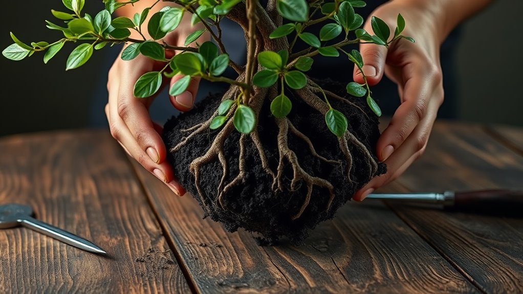 bonsai tree repotting process