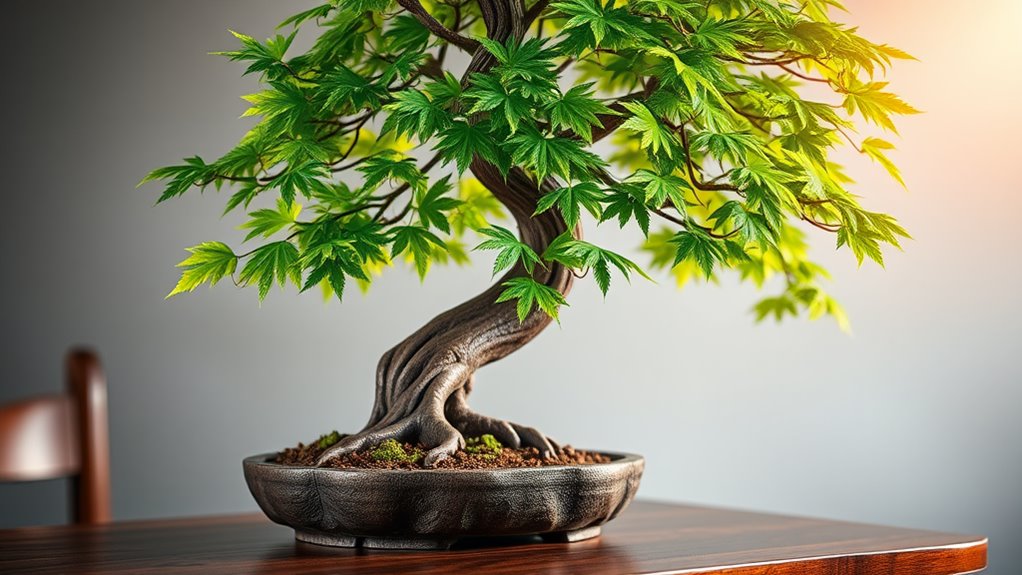 elegant miniaturized japanese tree