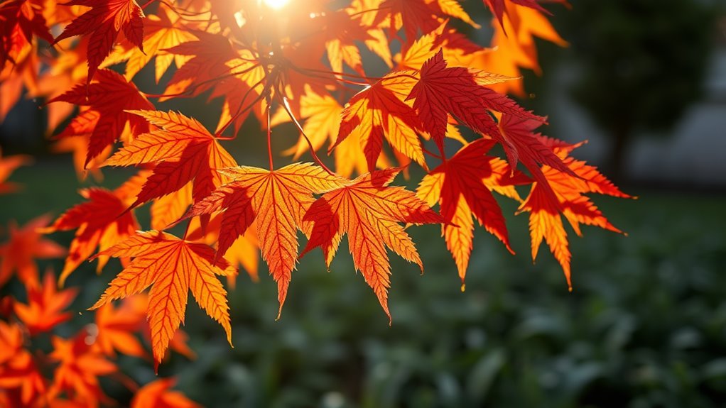 japanese maples and sunlight
