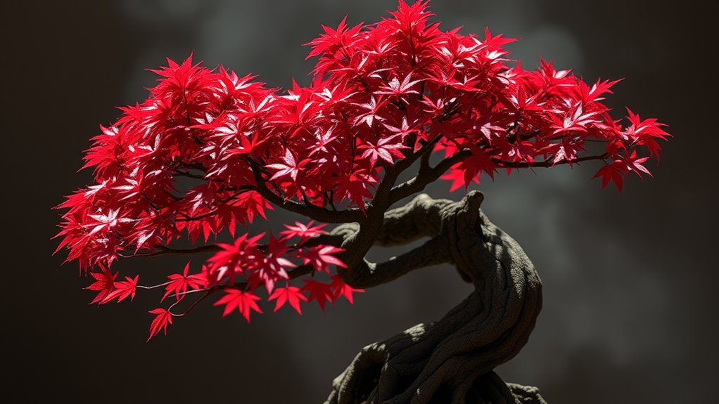 vibrant bonsai maple tree
